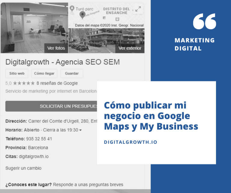 Cómo publicar mi negocio en Google Maps y My Business