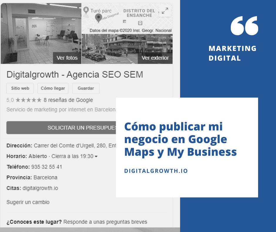 Cómo publicar mi negocio en Google Maps y My Business
