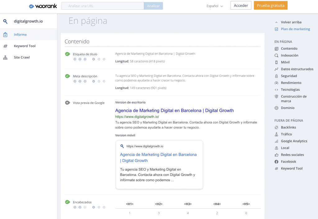 Woorank Informe Seo Gratis